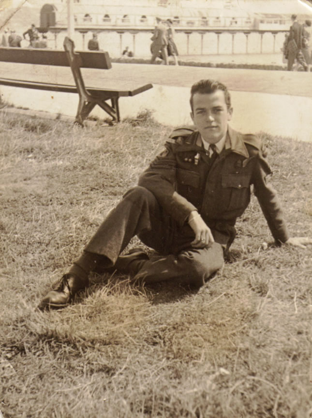 Howard Coperthwaite 433 Squadron awaits his ship to Canada 